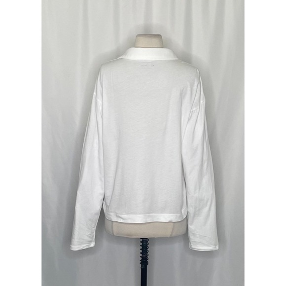 NWT!!! J. CREW Vintage Jersey Johnny Collar Shirt Solid White Pullover Medium - Picture 7 of 13